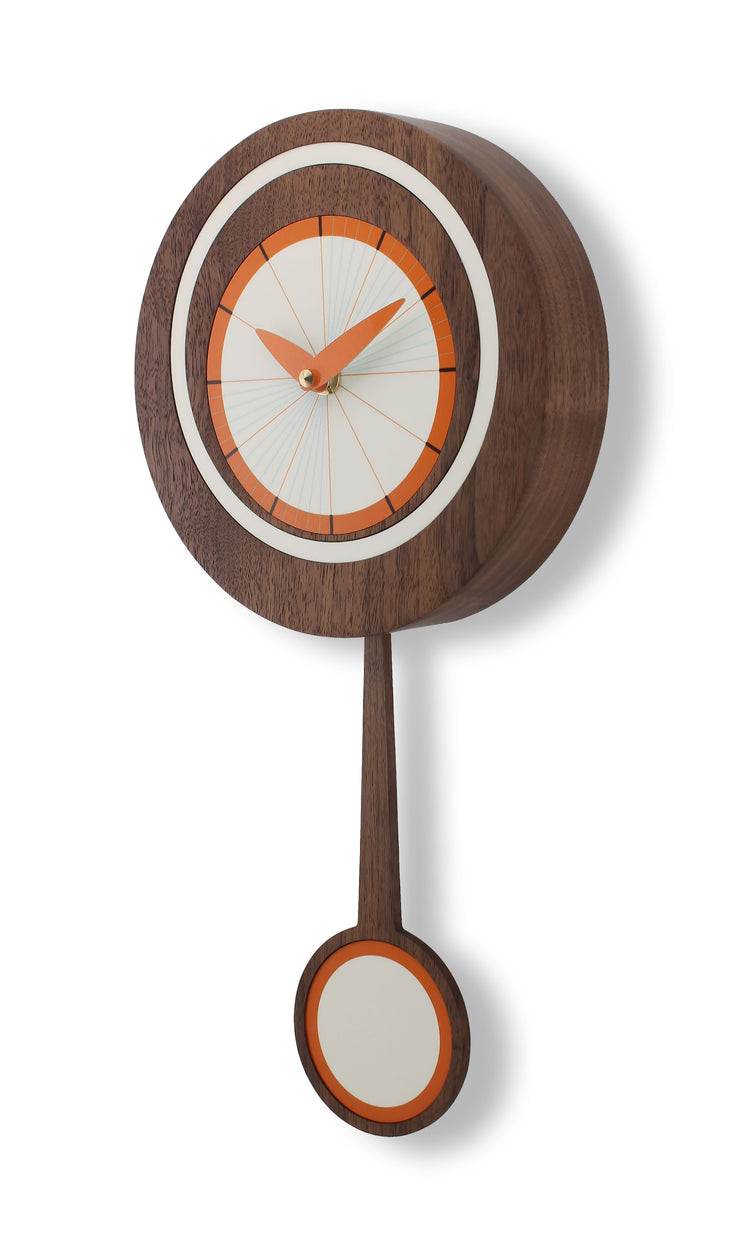 Balance Orange Pendulum Wall Clock