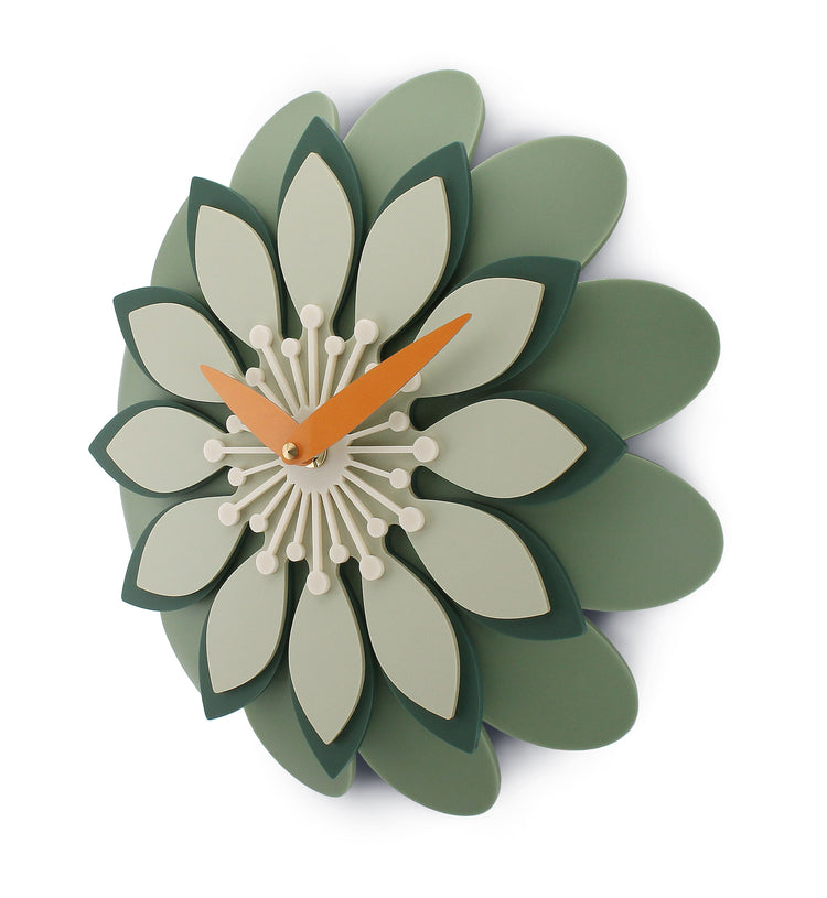 Dahlia Green Wall Clock
