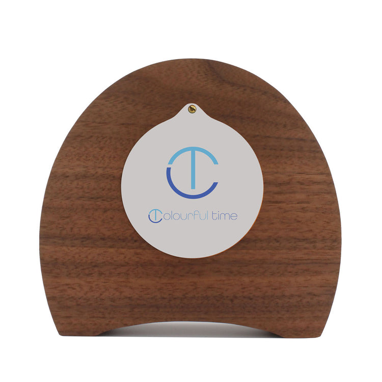 Decorative wooden desk clock back