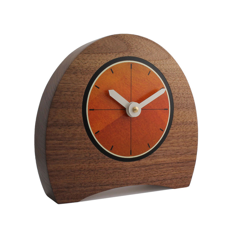 Decorative wooden desk clock orange