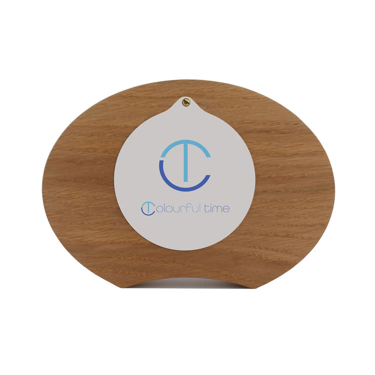 Decorative wooden desk clock back