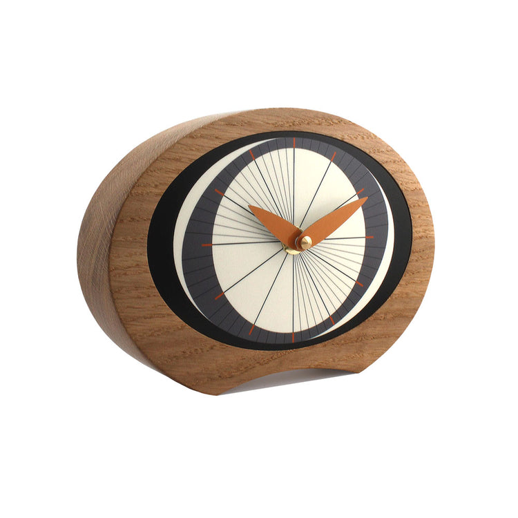 Decorative wooden desk clock black