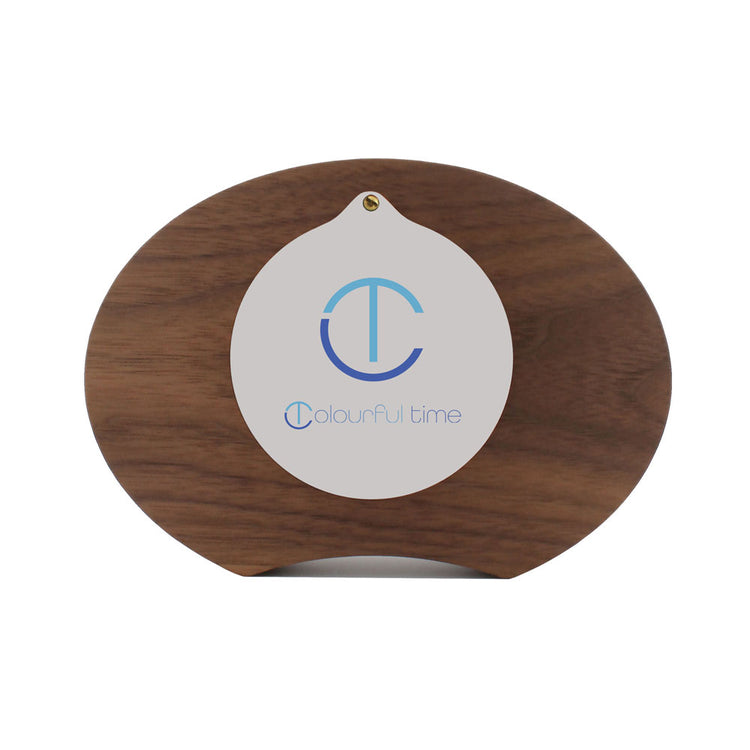 Decorative wooden desk clock back