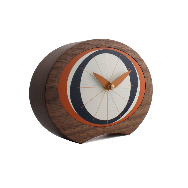 Decorative wooden desk clock orange
