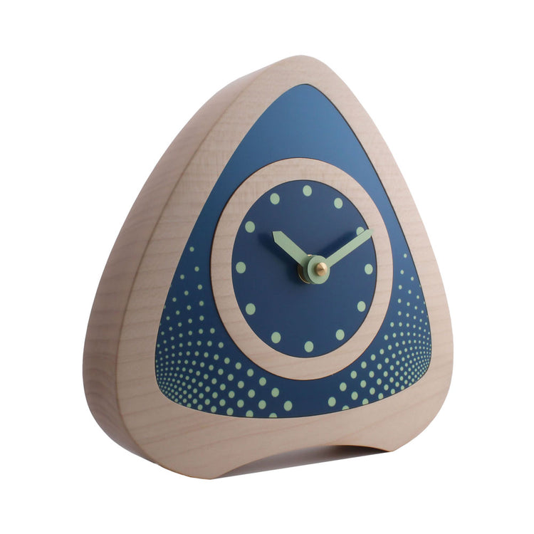 Decorative Nova sycamore desk clock blue