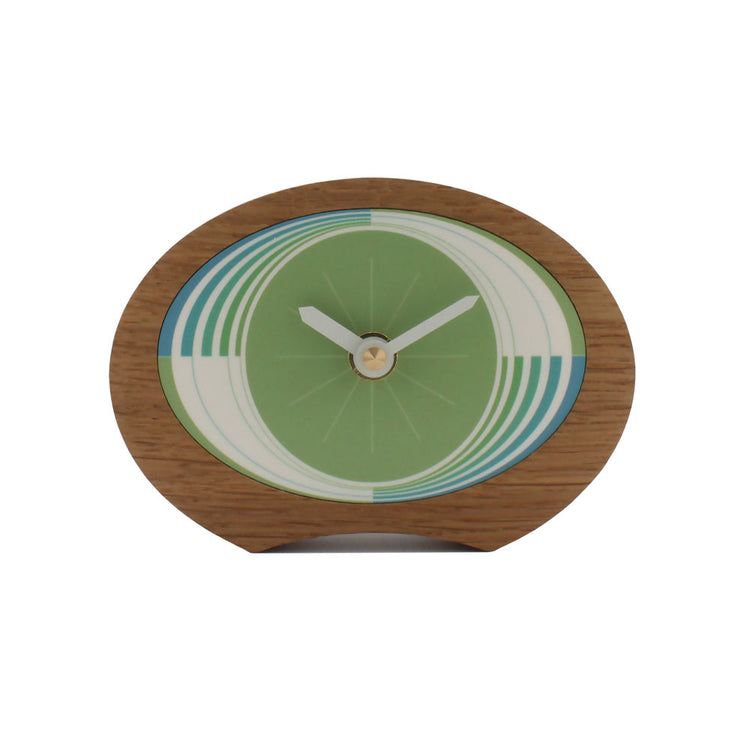 Decorative desk clock green