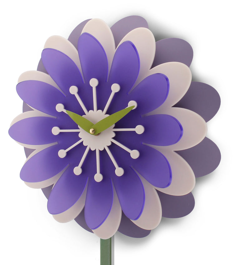 Daisy Purple Pendulum wall Clock