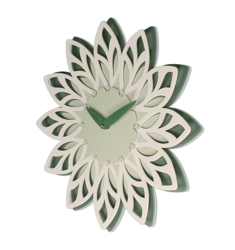 Leaf Green Acrylic Wall Clock