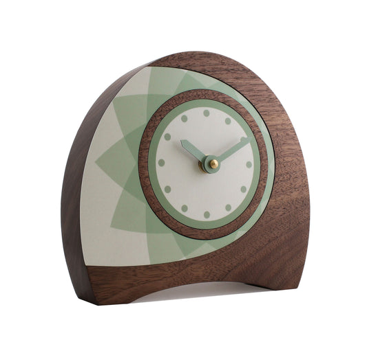 Arc Green Walnut Desk Clock