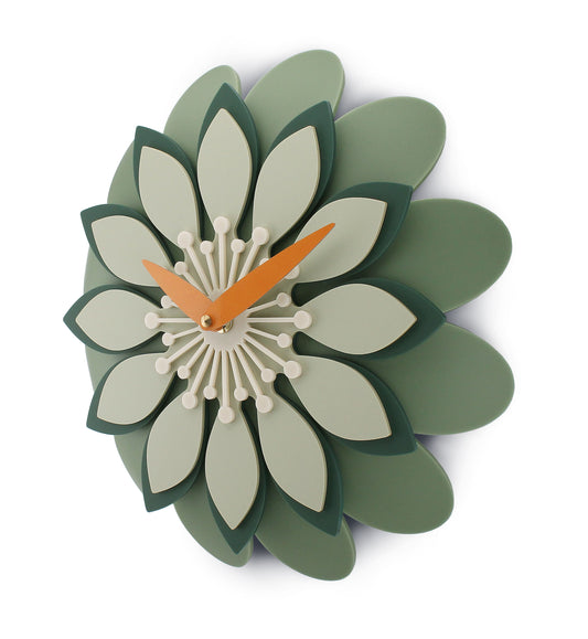 Dahlia Green Wall Clock