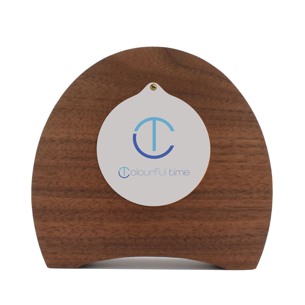 Decorative wooden desk clock back