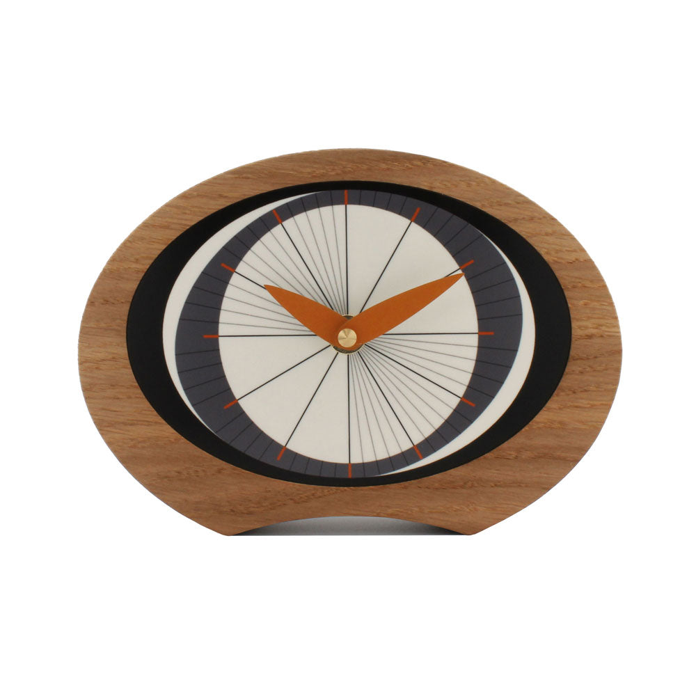 Decorative wooden desk clock black