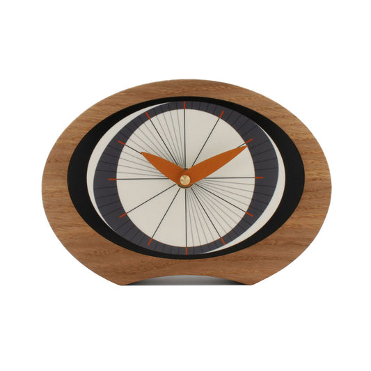 Decorative wooden desk clock black