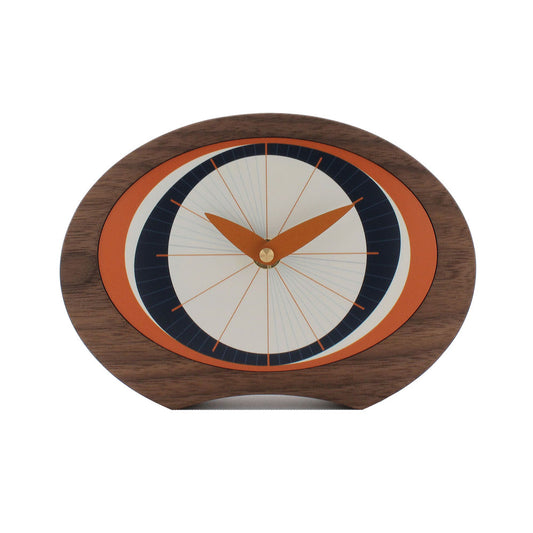 Decorative wooden desk clock orange