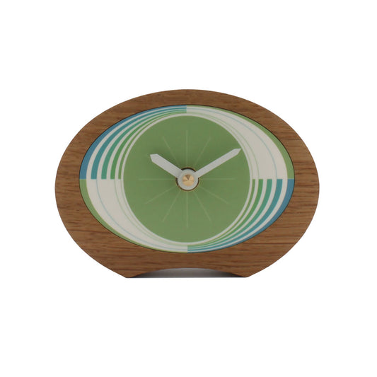 Decorative desk clock green