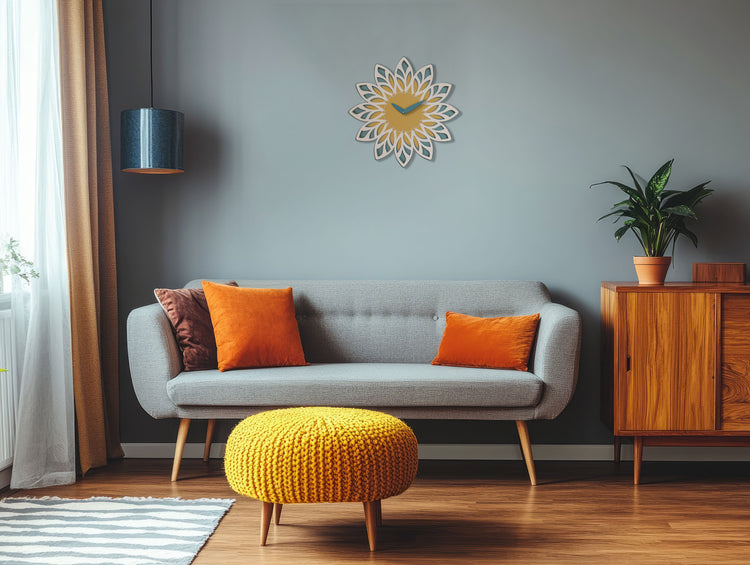 Leaf Yellow Wall Clock