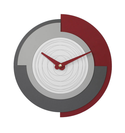 Lunar Red & Grey Wall Clock