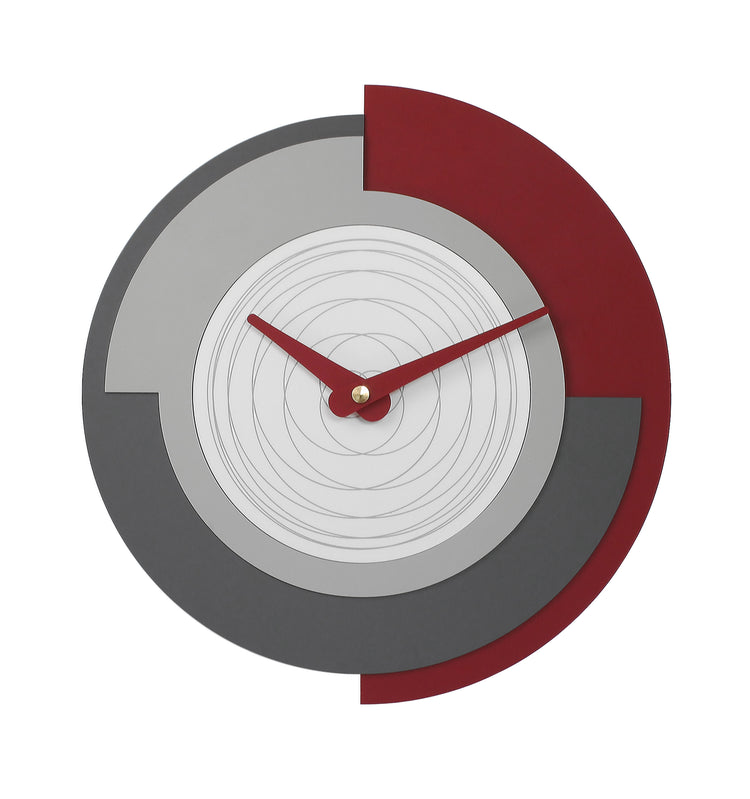 Lunar Red & Grey Wall Clock