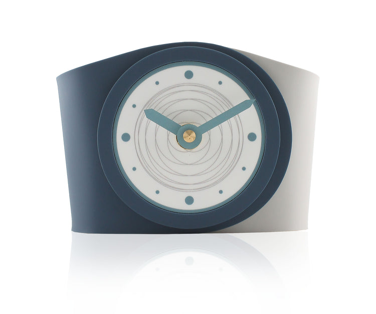 Orbit Navy & Silver Grey Desk Clock