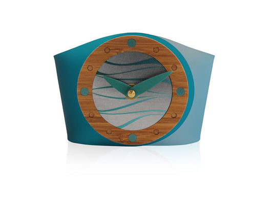 Wave Turquoise Desk Clock