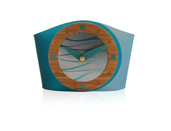 Wave Turquoise Desk Clock